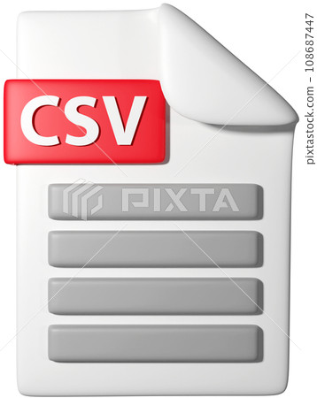 3D icon illustration of '.Csv file icon' 108687447