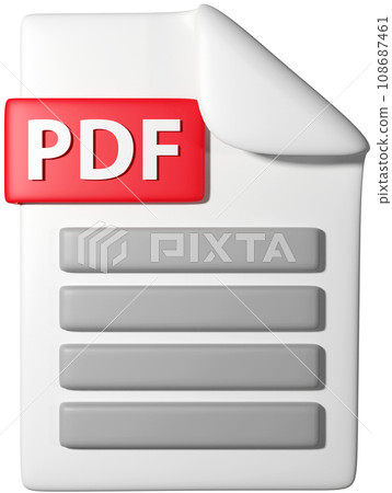 3D icon illustration of '.pdf file icon' 3D icon illustration of '.pdf file icon' 108687461