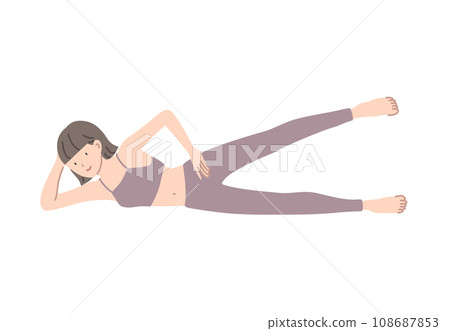 側抬腿伸展姿勢 側抬腿伸展姿勢 108687853
