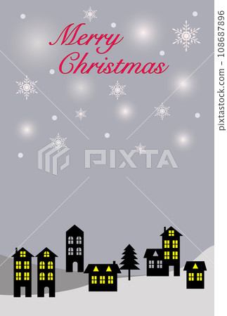 Illustration of a winter cityscape Christmas card 108687896