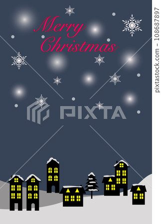 冬季城市景觀聖誕卡的插圖 冬季城市景觀聖誕卡的插圖 108687897