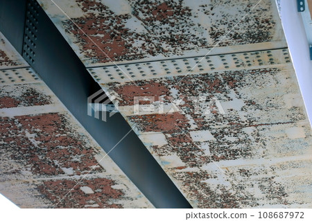 Image of peeled paint film (road bridge) Image of peeled paint film (road bridge) 108687972