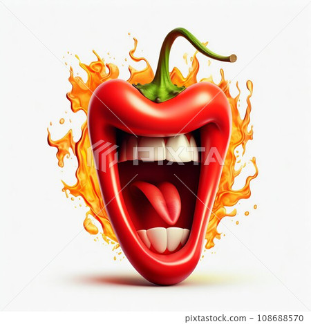 Cartoon Red Hot Chilli Pepper. Generative ai Cartoon Red Hot Chilli Pepper. Generative ai 108688570