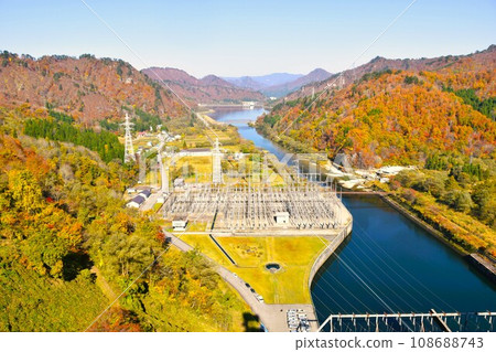 View from Tagokura Dam in autumn, Tadami Town, Fukushima Prefecture View from Tagokura Dam in autumn, Tadami Town, Fukushima Prefecture 108688743