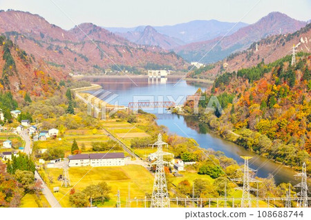 View from Tagokura Dam in autumn, Tadami Town, Fukushima Prefecture View from Tagokura Dam in autumn, Tadami Town, Fukushima Prefecture 108688744