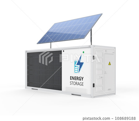 Energy storage system or battery container unit with solar panels 108689188
