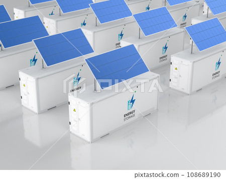 Energy storage system or battery container unit with solar panels Energy storage system or battery container unit with solar panels 108689190