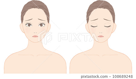 女人做皮膚護理負面面部表情集 女人做皮膚護理負面面部表情集 108689248