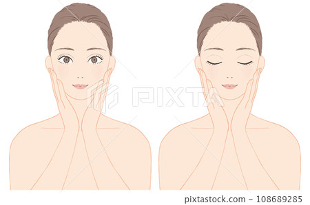 做皮膚護理面部表情集的女人 108689285