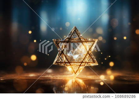 The Star of David, protector of Judaism background. Generative AI The Star of David, protector of Judaism background. Generative AI 108689286