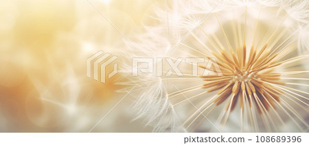 Macro shot of a dandelion highlighting its soft. AI Generative 108689396