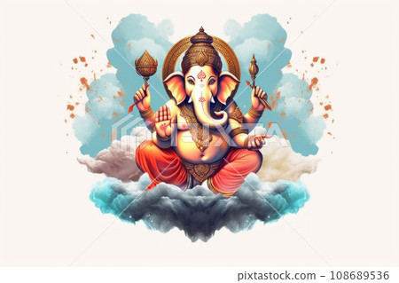 Illustration of Ganesh Chaturthi, the Hindu god Ganesha 108689536