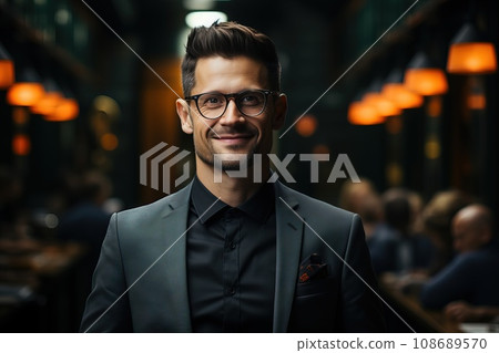 Portrait of a confident Leadership Advertising Manager in startup office Portrait of a confident Leadership Advertising Manager in startup office 108689570