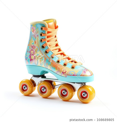 A brilliant color image of a pair of Roller Skates generative AI 108689805