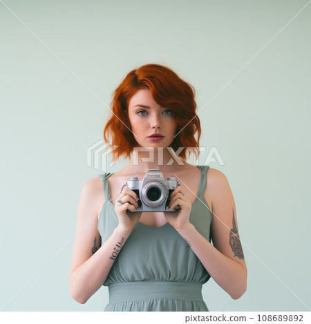 Photographer flat color, Canon EOS 5D Mark IV cartoon white background 108689892