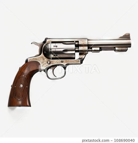 Colt Single Action Army (SAA) Revolver, white background 108690040