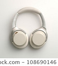 Close-up of gray wireless headphones isolated on white background AI generation 108690146