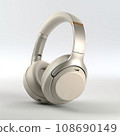 Close-up of gray wireless headphones isolated on white background AI generation 108690149