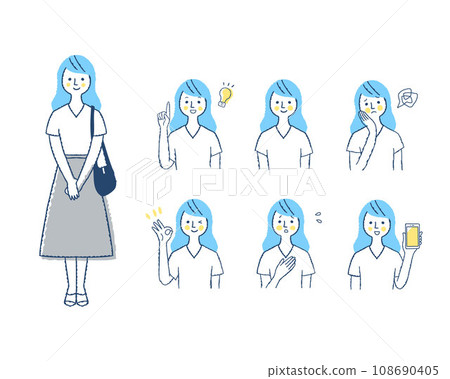 Female facial expression_f1 variation set 108690405
