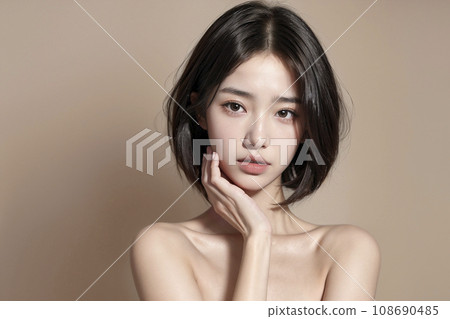 Japanese female nude (AI generated image) - Stock Illustration