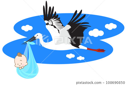 嬰兒和鸛(藍天) 嬰兒和鸛(藍天) 108690850