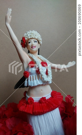 Hula girl doing hula dance 108690869