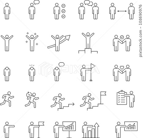 各種姿勢和圖示的線條畫象形圖集 各種姿勢和圖示的線條畫象形圖集 108690976