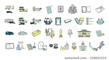 與葬禮插畫素材相關的粗圖示集 與葬禮插畫素材相關的粗圖示集 108691014