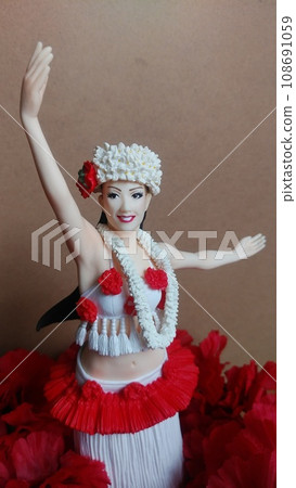 Hula girl doing hula dance Hula girl doing hula dance 108691059