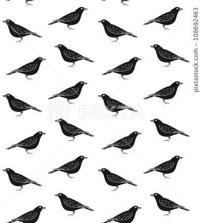 Vector seamless pattern of catbird bird Vector seamless pattern of catbird bird 108692463
