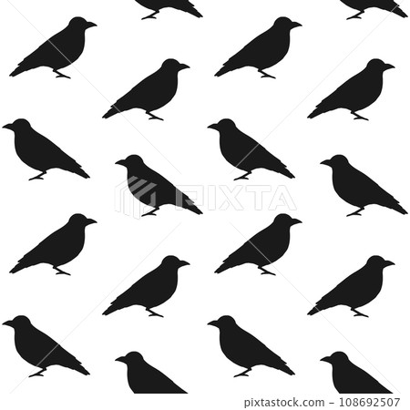 Vector seamless pattern of crow silhouette 108692507