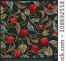007 Seamless pattern hand drawn fantasy plant fruit art 108692558