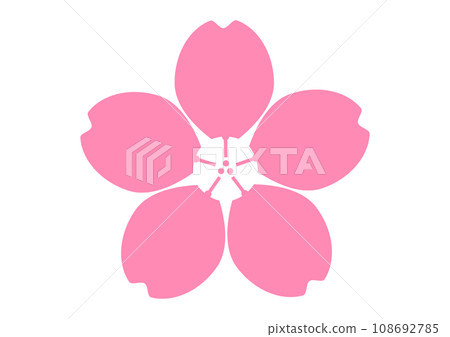 櫻花花朵圖示粉紅標準櫻花花瓣圖示素材 108692785