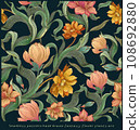 seamless pattern with flowers 108692880