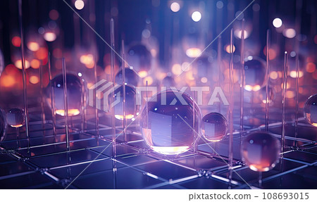 Captivating digital art of illuminated glass spheres. AI Generative Captivating digital art of illuminated glass spheres. AI Generative 108693015