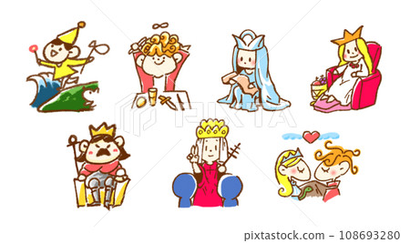 Cute pop tarot card suit illustration Cute pop tarot card suit illustration 108693280