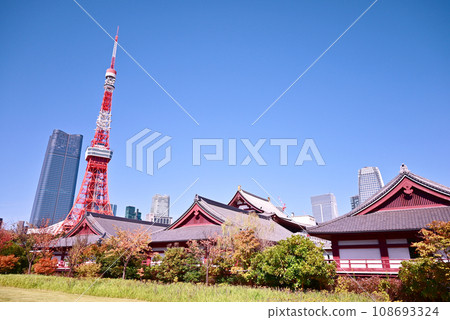Shiba Zojoji and Tokyo Tower 108693324