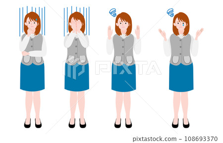 Illustration set of OL who feels anxious 108693370