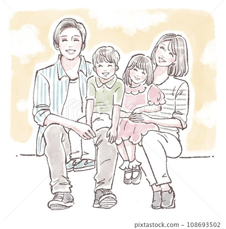 happy family illustration material 108693502