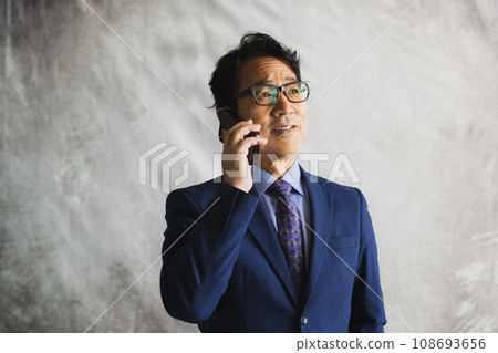 A middle-aged businessman wearing a suit A middle-aged businessman wearing a suit 108693656