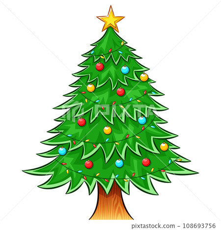 christmas treee on white background christmas treee on white background 108693756