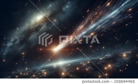 Image of a comet in space AI-generated image 108694468