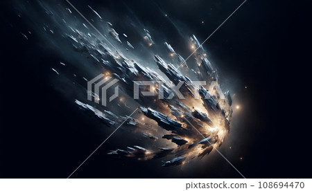 Image of a comet in space AI-generated image 108694470