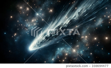 Image of a comet in space AI-generated image 108694477