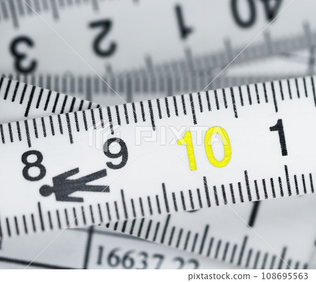 Marking rulers, white tape measure macro Marking rulers, white tape measure macro 108695563