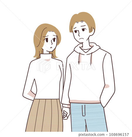 Men and women who are worried Men and women who are worried 108696157