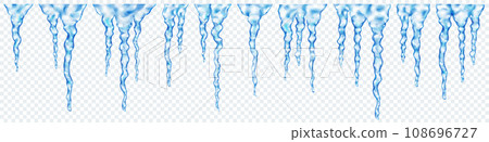 Groups of translucent icicles Groups of translucent icicles 108696727