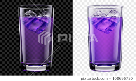 Tall glass of cocktail with ice 108696750