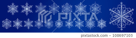 Set of complex Christmas snowflakes Set of complex Christmas snowflakes 108697103