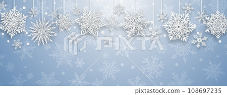 Christmas illustration with paper snowflakes 108697235